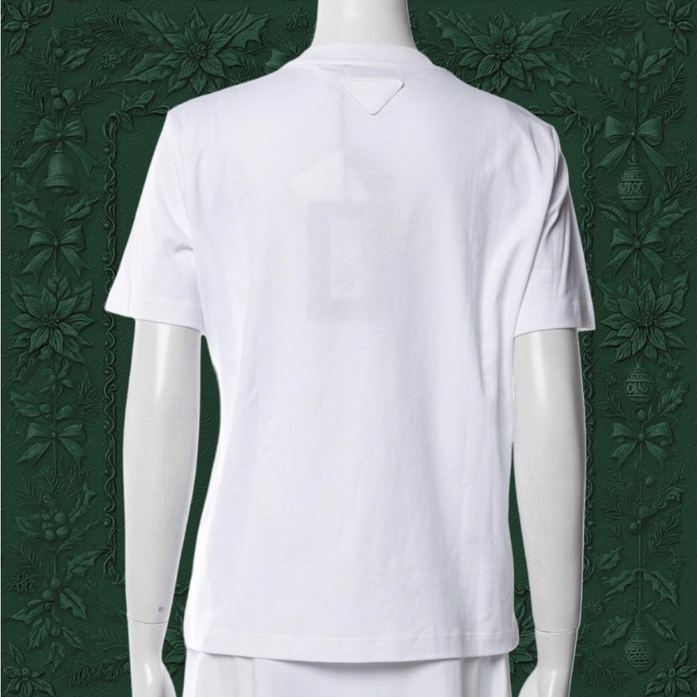 Prada White Tee with Black Milano Logo - Picture 5 of 6